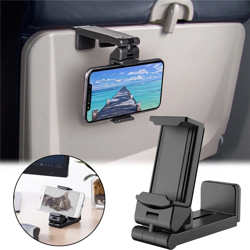 Universal Airplane Phone Stand Holder 360 Rotate Travel Phone Mount for Flying Handsfree Flexible Phone Clip For iPhone/Android