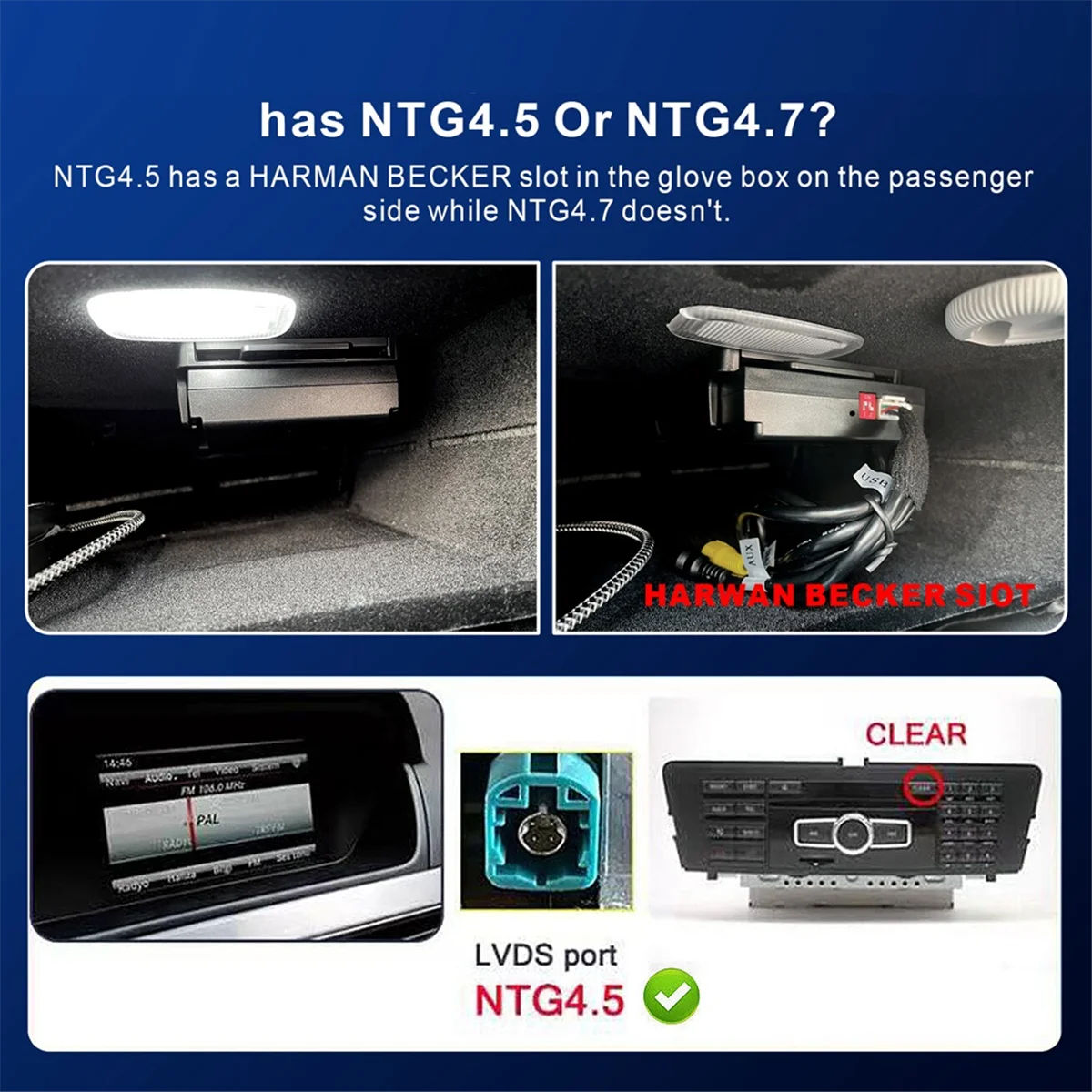 # 07U الملحقات الداخلية، وحدة صندوق فك ترميز CarPlay Android Auto AI اللاسلكية لبنز A B C E، أسود
