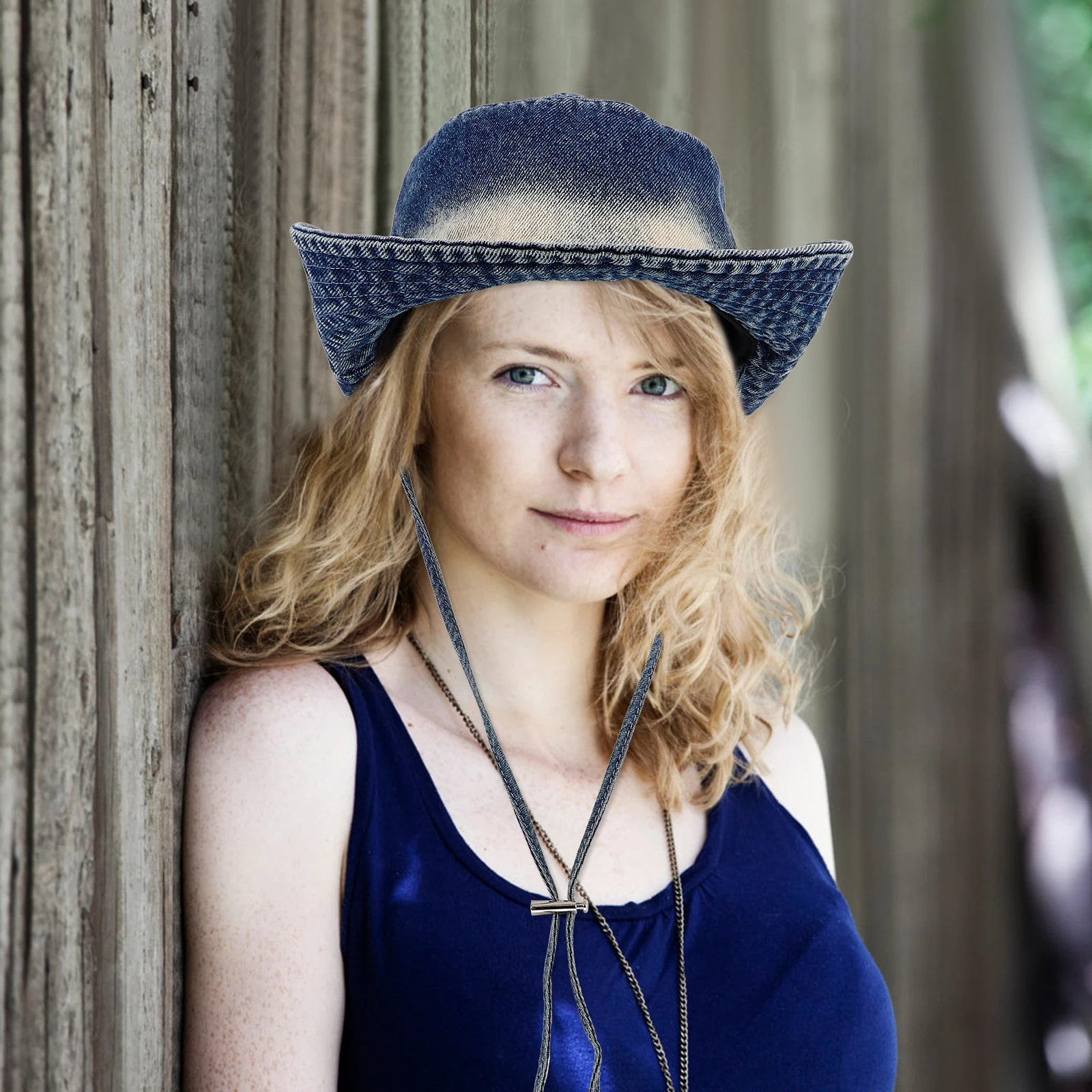 

Cowboy Hat Denim Bucket Hats for Men Foldable Demni Cowgirl Women Cotton Cap Man