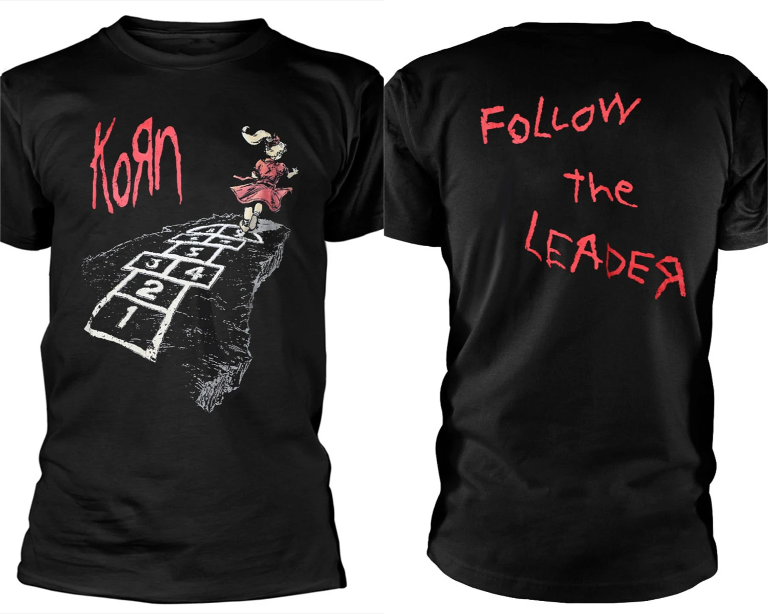 

Korn Follow The Leader Hopscotch T-Shirt Men Women Cotton Short Sleeve Vintage Rock Band Tops Brand T-shirt Summer Men's Clothes