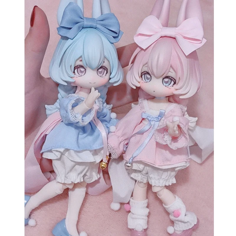 دمية جديدة غير صالحة للأكل 1/12 Bjd Moon Time Bunny Series صندوق أعمى حركة مفصلية 1/12 دقيقة لعبة دمية لطيفة عتيقة لسطح المكتب