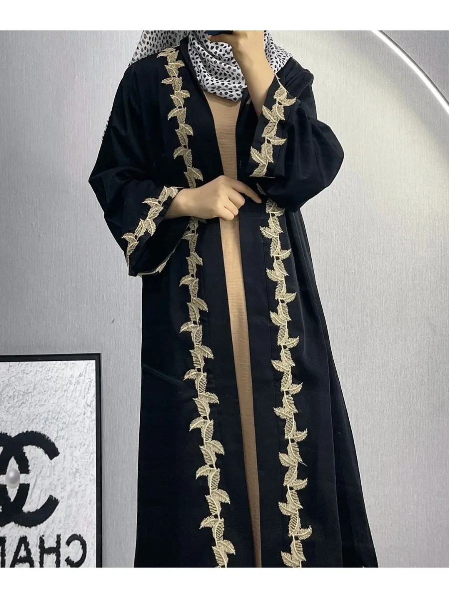 Women Eid Muslim Abaya Patchwork Long Robe Dubai Cardigan Embroidery Abayas Kaftan Vestidos Arab Loose Belt Ramadan Morocco