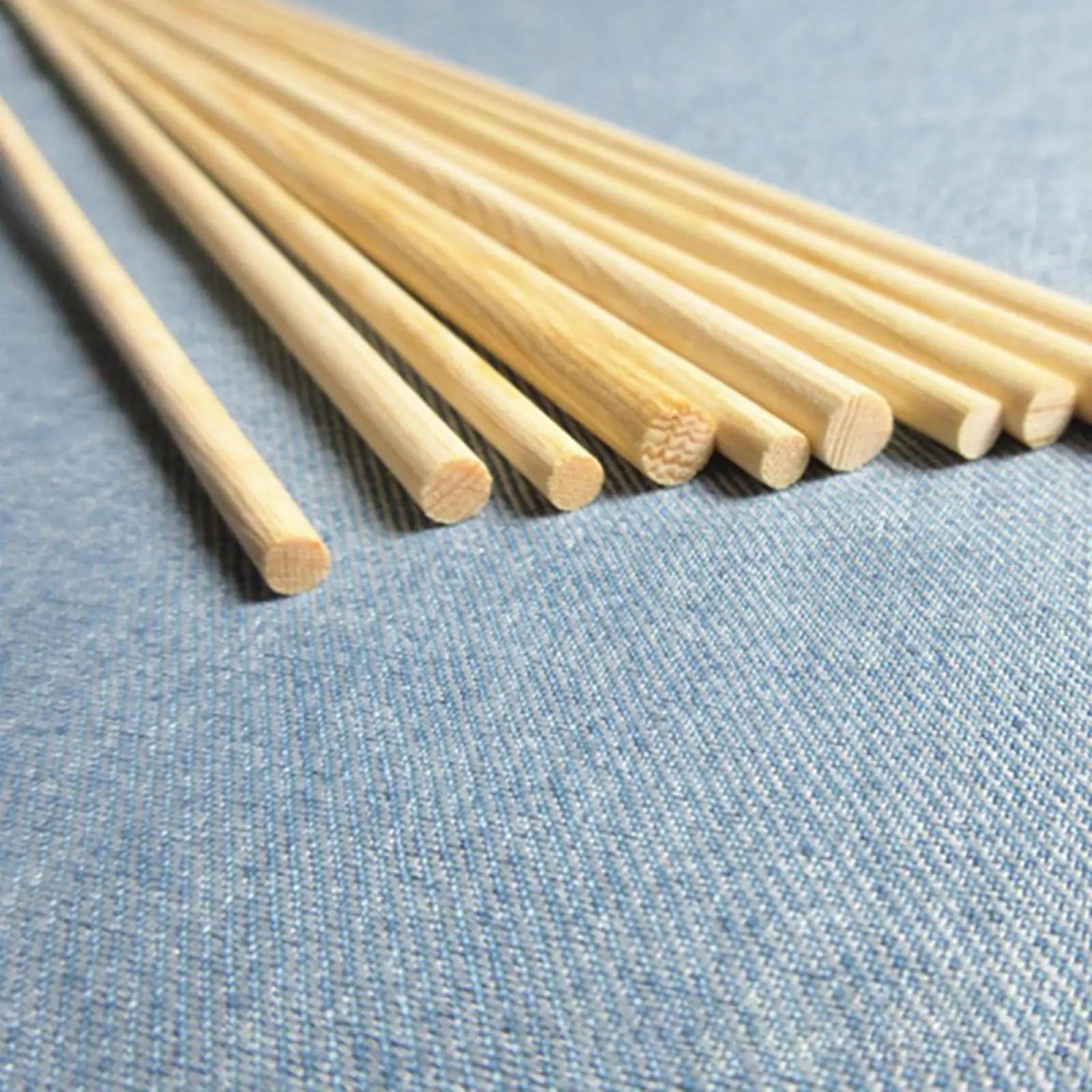 

50 Piece Wooden Dowel Rods Set Unfinished Round Sticks for Handicrafts Construction Wood Kit and Decor