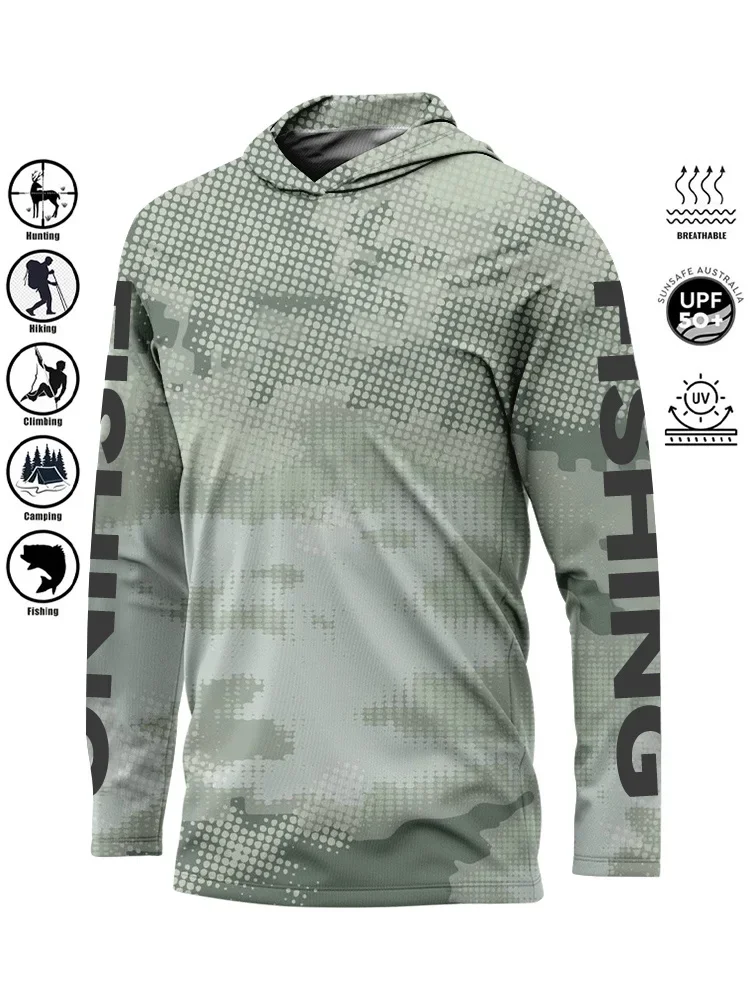 Camisa de pesca con capucha UPF 50+ secado rápido transpirable - imagen 4