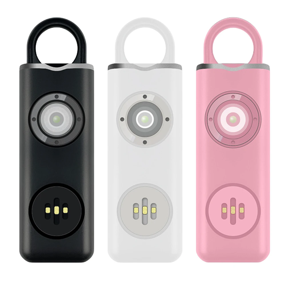 Emergency Alarm Keychain Rechargeable Carrying Scream Loud Panic Alarm Flashlight Self Defense Keychains for Women Kids Elderly
