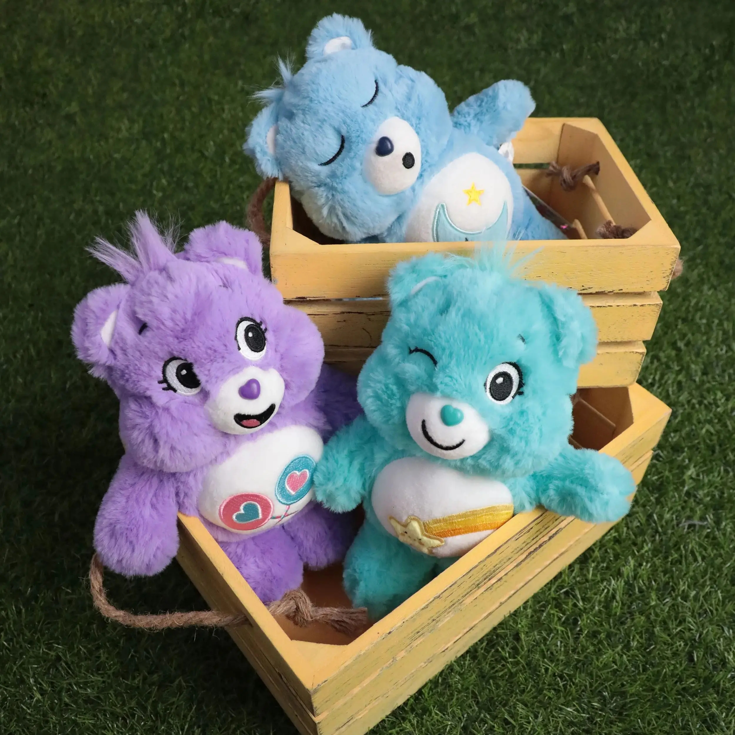 

Плюшевая игрушка Care Bears 22 см с присоской, милый радужный медвежонок, брелок для ключей, украшение для сумки, автомобиля, рюкзака, подарок на день рождения для детей