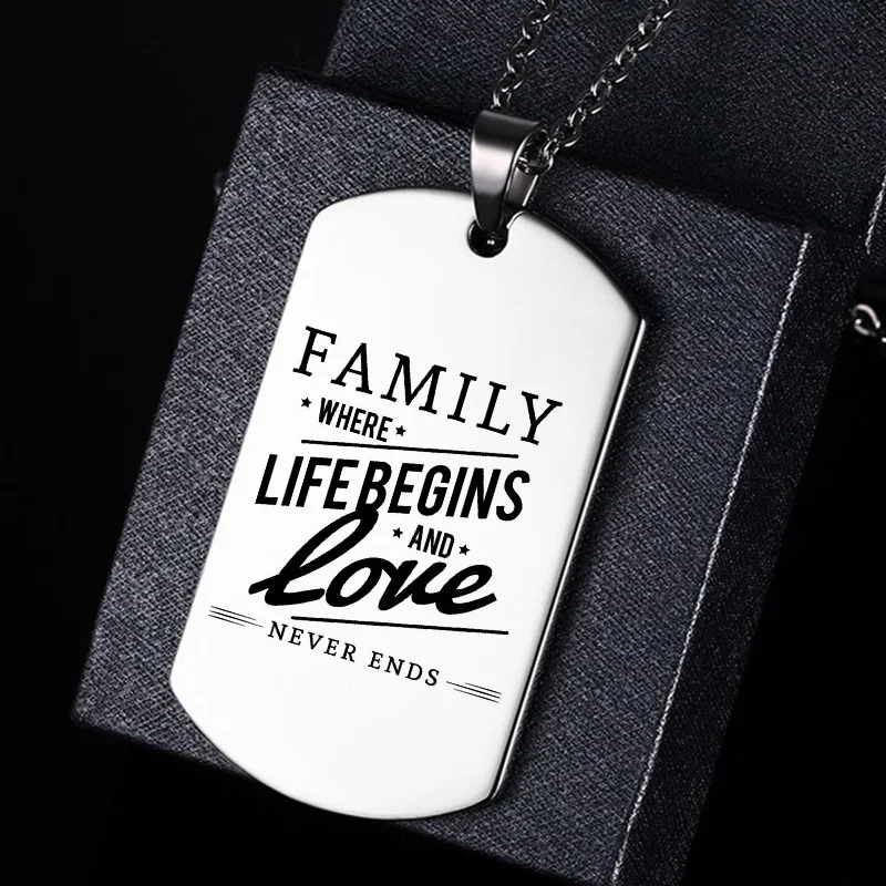 Vnox Personalized Image Necklaces Solid Stainless Steel Dog Tag for Women Men Pendant Custom Gift