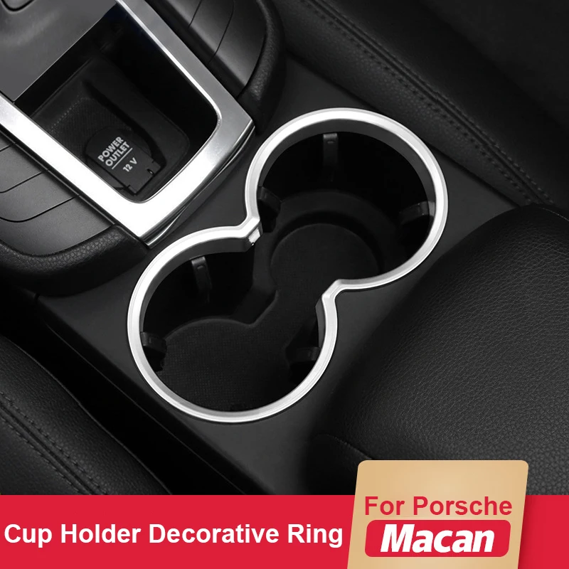 

Car Center Water Cup Holder Trim Cover Frame Sticker For Porsche Macan 2014 2015 2016 2017 2022 2023 2024 Interior Modification