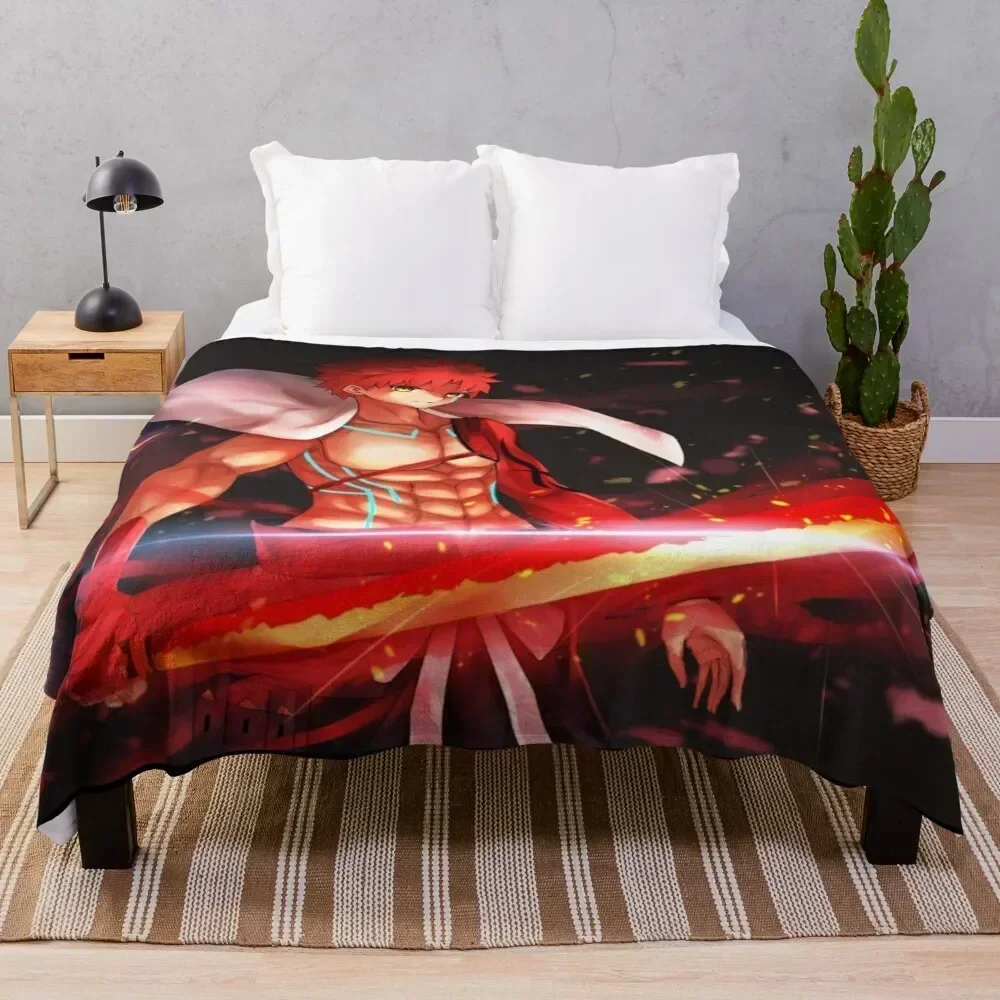 Shirou Emiya Fate Stay Night Throw Blanket Giant Sofa Flannel Single Blankets