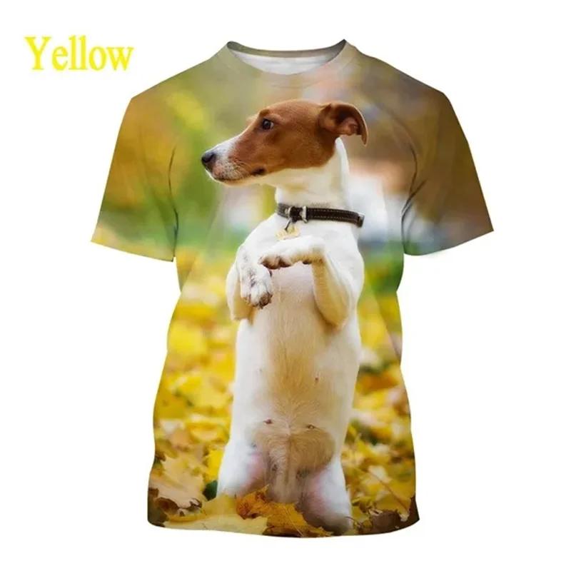 Cute Welsh Corgi T Shirt for Men 3D Active Jack Russell Terrier Printed Tee Shirts y2k Tops Womens Clothing Kawaii Kids T-shirt