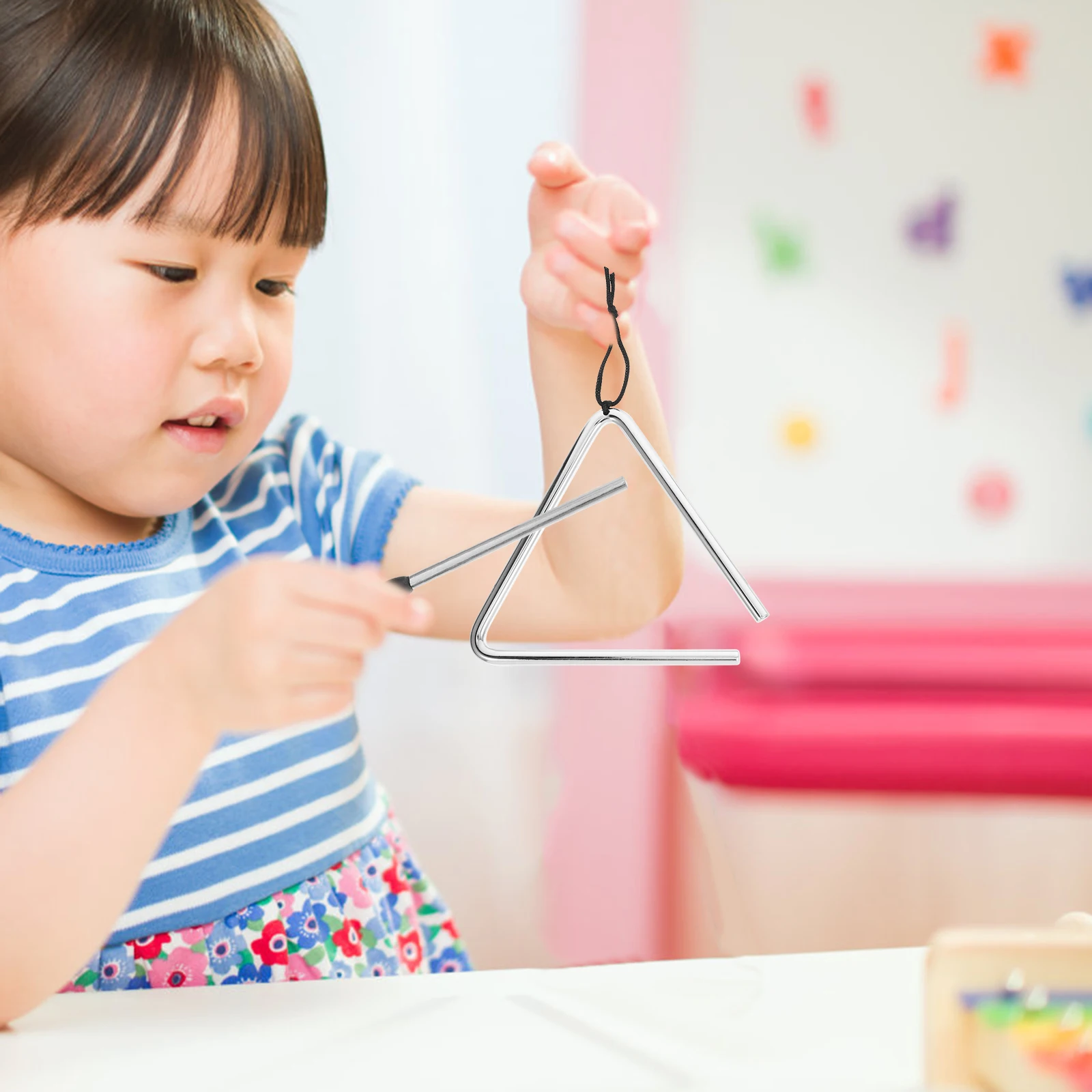 

Triangle Iron Percussion Instrument 4 5 Inch Percussion Triangle Instrument 6 Inch Set Kids Educational Toys Musical Instruments