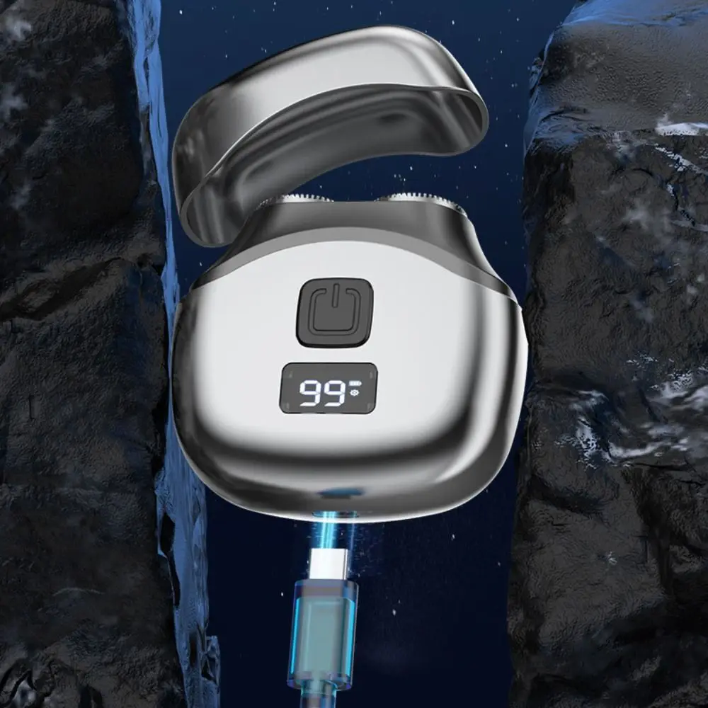 

Портативная водонепроницаемая электробритва с цифровым дисплеем, зарядка через USB, дорожная карманная бритва, мини-двуглавая умная бритва, бытовая