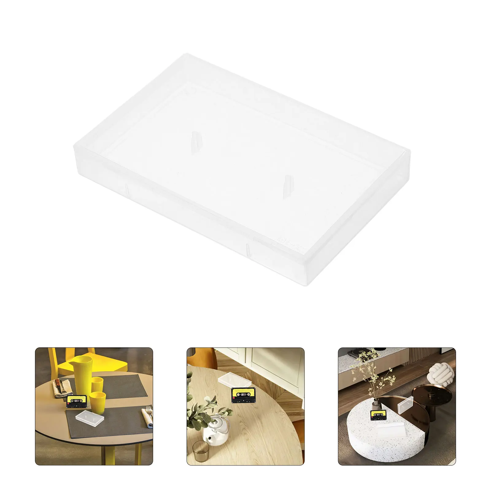 5pcs Cassette Tape Case Translucent Audio Recording Storage Organizer Hardwearing Durable Clear Music Box Protector