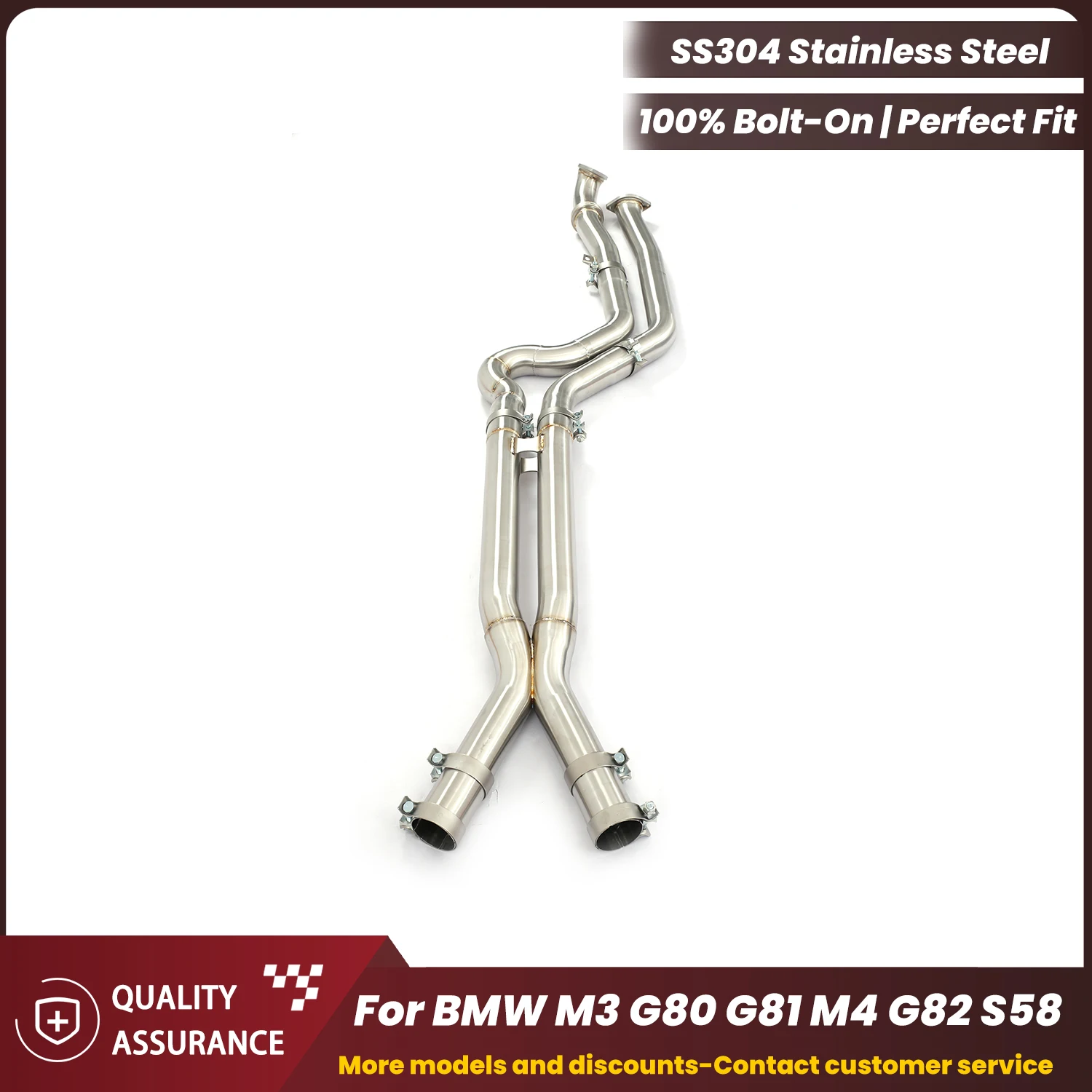 

ECCF Sport Stainless steel of equal length Mid Pipe Exhaust For BMW M3 G80 G81 M4 G82 S58 Aggressive Sound Performance Upgrade