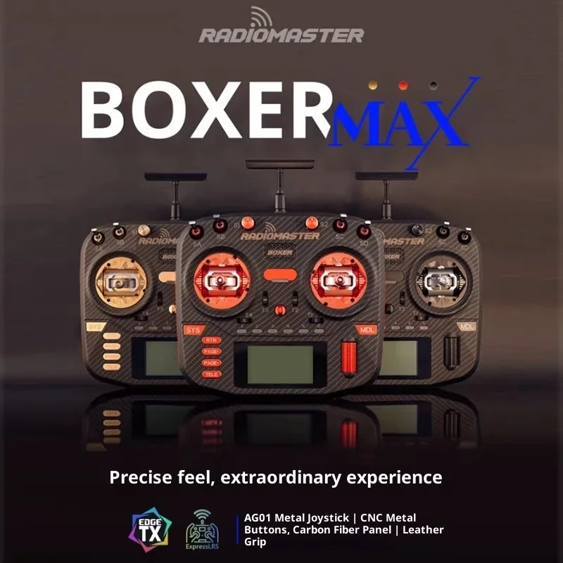 In Stock Boxer Max Radiomaster RC FPV Radio Transmitter Elrs Protocol AG01 Metal Gimba Carbon Fiber Panel Portable For Fpv Drone