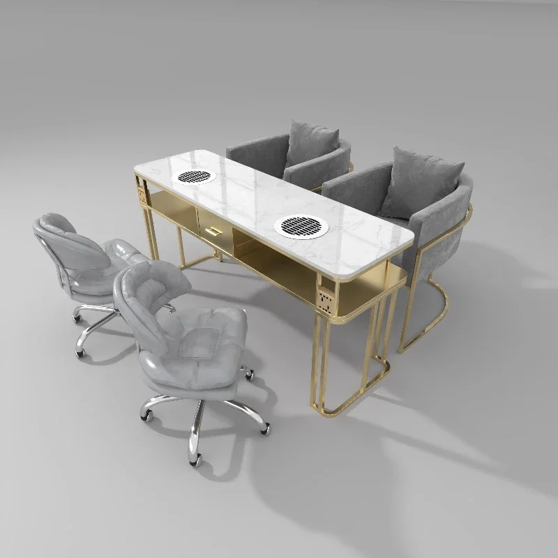 Tidy Professional Nail Table Marble Collector Creative Nail Table Station Storage Modern Scrivania Per Unghie Trendy Furniture