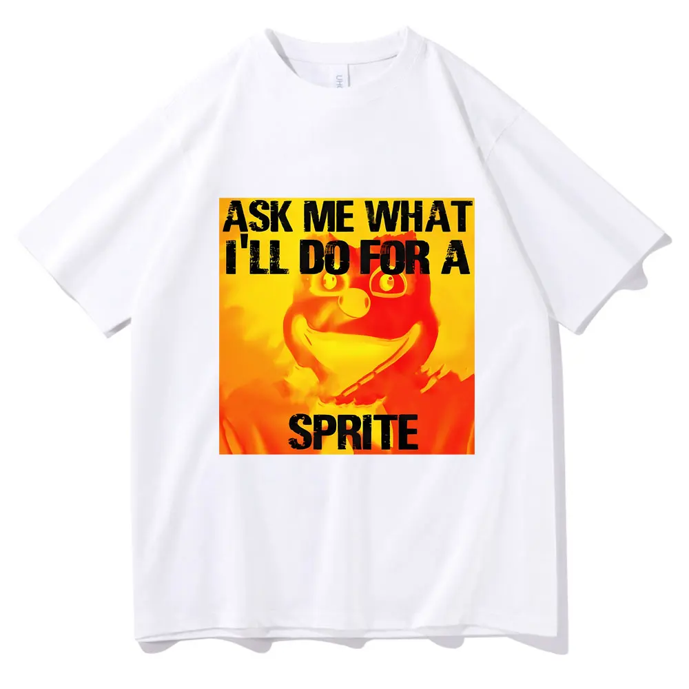 

Funny Sprite Meme Graphic T-shirt Men Women Fashion Oversized Short Sleeve Male Casual Soft Cotton T Shirts Man Vintage Tshirt