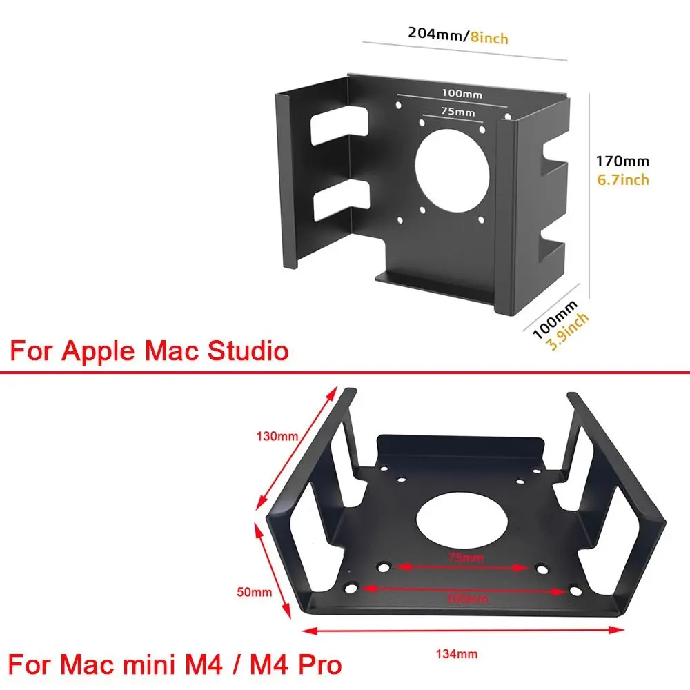 Bottom Mount Desktop Stand Cooling Function Under Desk Desk Bottom Bracket Hanging Design for Mac Studio Mac mini M4 / M4 Pro - Image 5