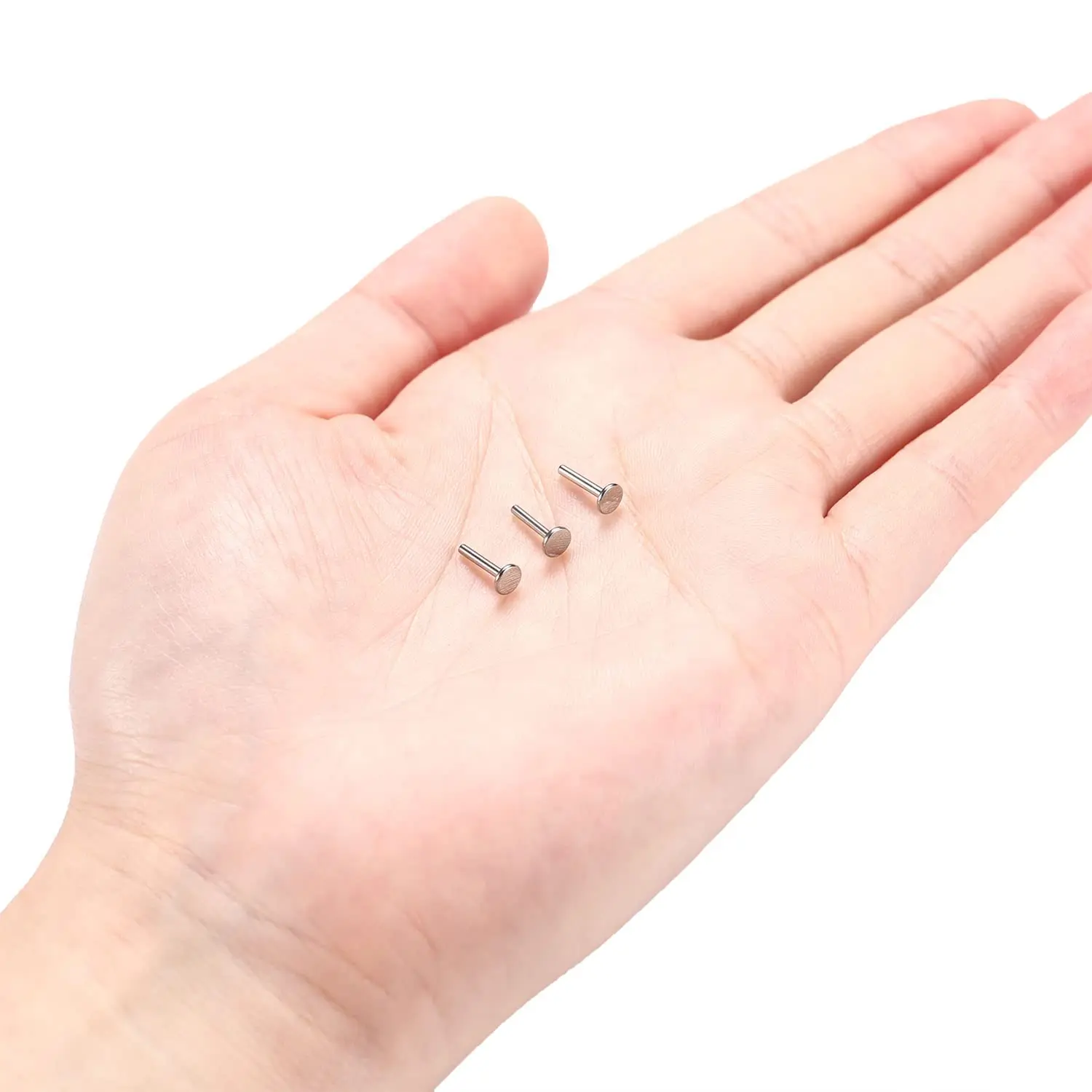 3pcs G23 Titanium Internally Threaded Labret Bar Stud Post 16G 6/8/10mm Labret Monroe Lip Studs Helix Earring Piercing