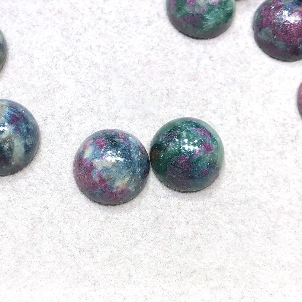 2pc/Lot Natural Stone Ruby Kyanite Crystals Crystal Stones Round Cabochon Gemstones Minerales Quartz Home Decoration DIY Decor