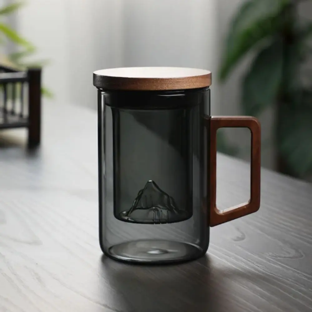 

500ml Capacity Tea Separation Cup Heat Resistant High Borosilicate Glass Flower Tea Cup Originality Design Belt Filter Water Cup