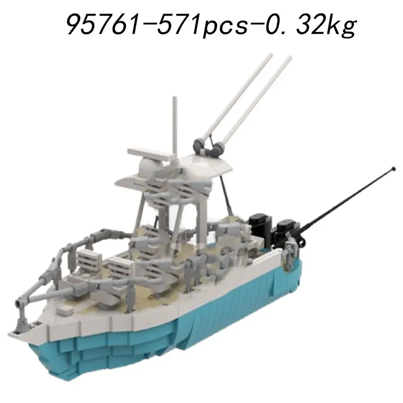 Blocs de construction assemblés en petites particules, yacht bateau MOC-61813, 601 pièces, modèle de construction de taille moyenne, jouet de décoration cadeau, liquidation