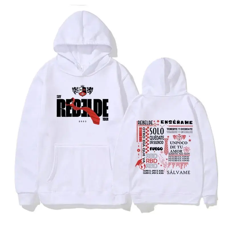 Rebelde RBD Tour Concert Pullover Hoodie Men Hip Hop Aesthetic Long Sleeve Sweatshirt Unisex Fashion Oversized Hooded Streetwear