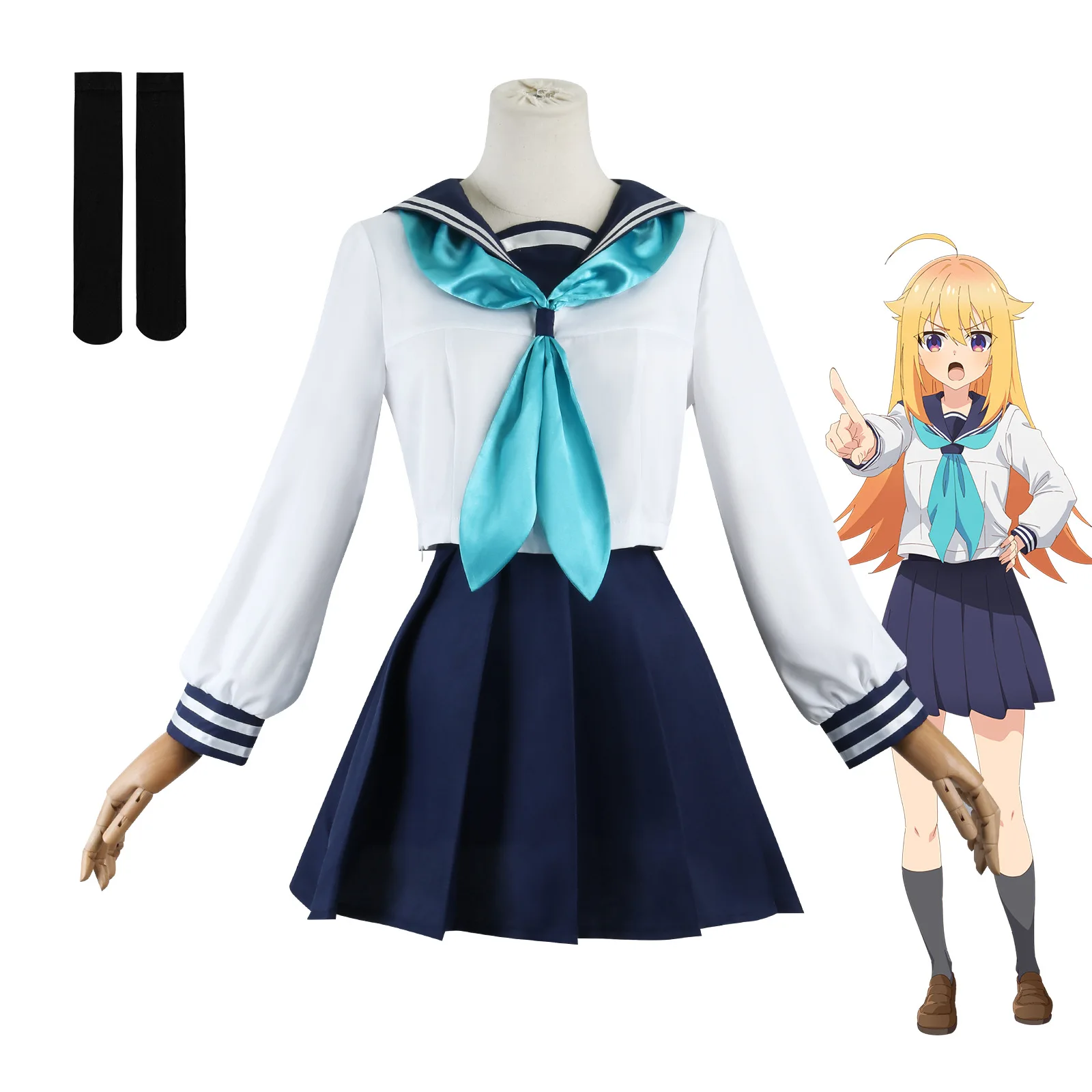 Noko Shikanoko Toriko Koshi Cosplay Costume Anime My Deer Friend Nokotan JK Sailor Skirt Headband Stockings Halloween Party Girl