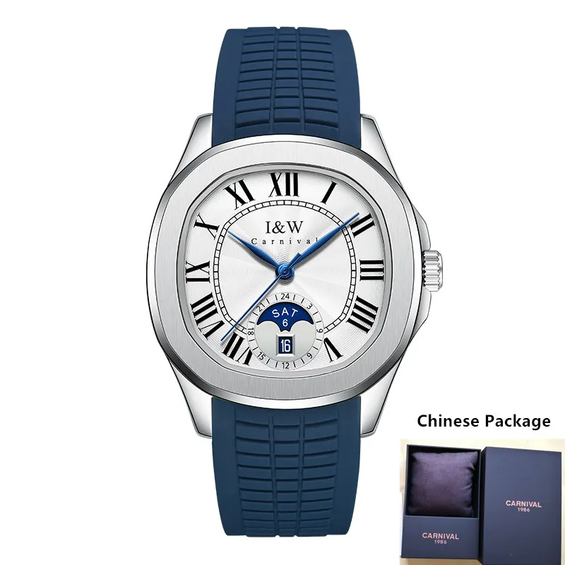 Zwitserland Carnaval Nh36 Automatisch Uurwerk Horloge Voor Heren Waterdicht Luxe Merk Mechanische Herenhorloges Kalender Antiek Gmt