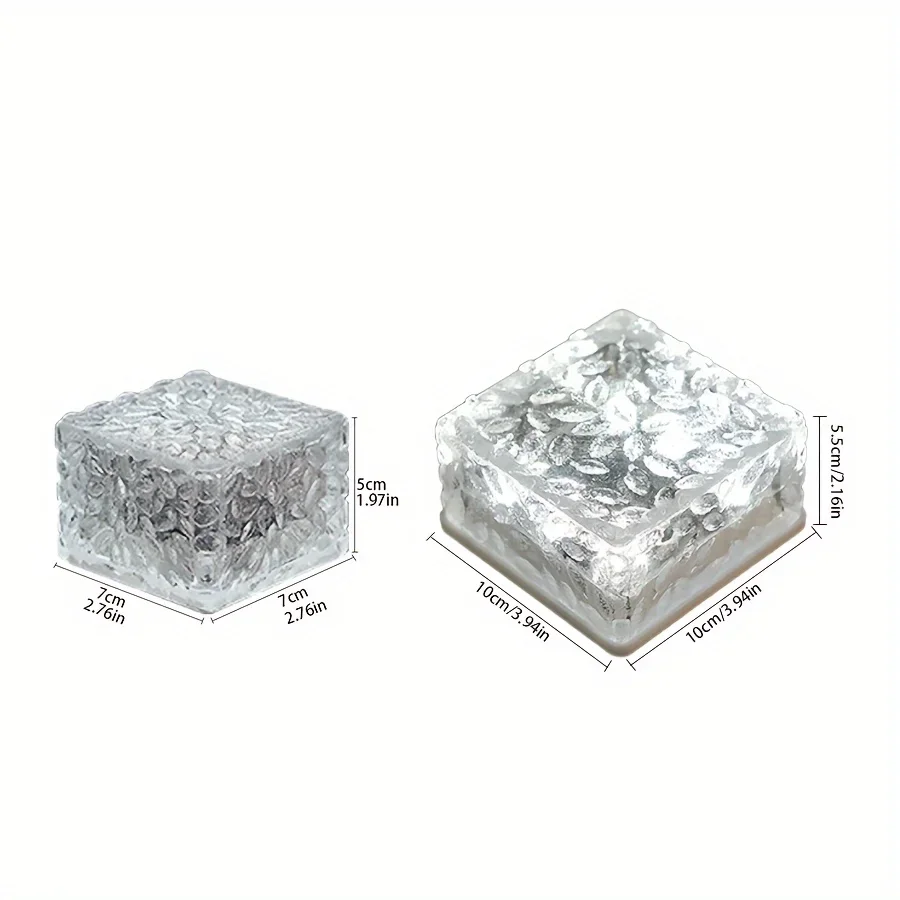 Imagem -04 - Livre Ice Rock Cube Lights Solar Brick Lights Impermeável Chão Landscape Path Party ou Led ao ar