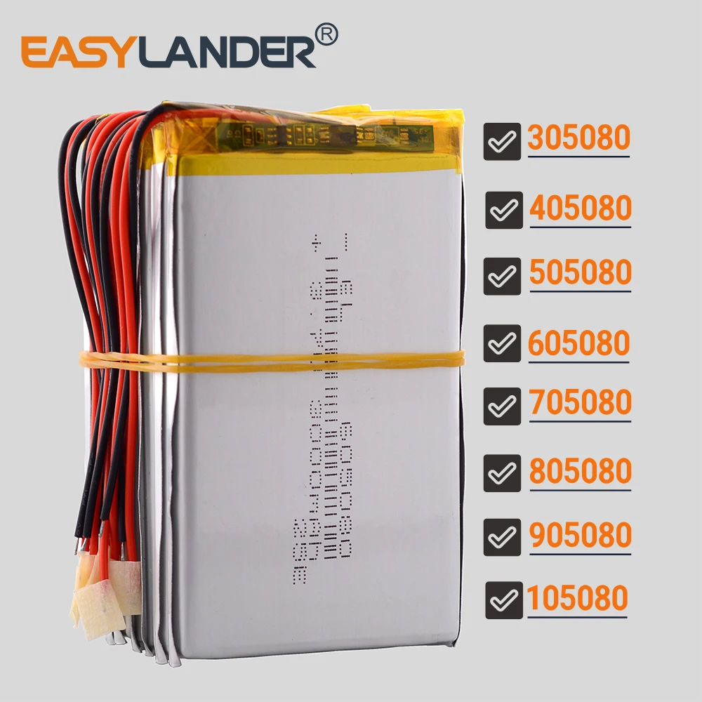 5 Pçs/lote 505080 3.7V 3000mAh Li-Polímero Li-ion Bateria Baterias Lipo 305080 405080 605080 705080 805080 905080 105080