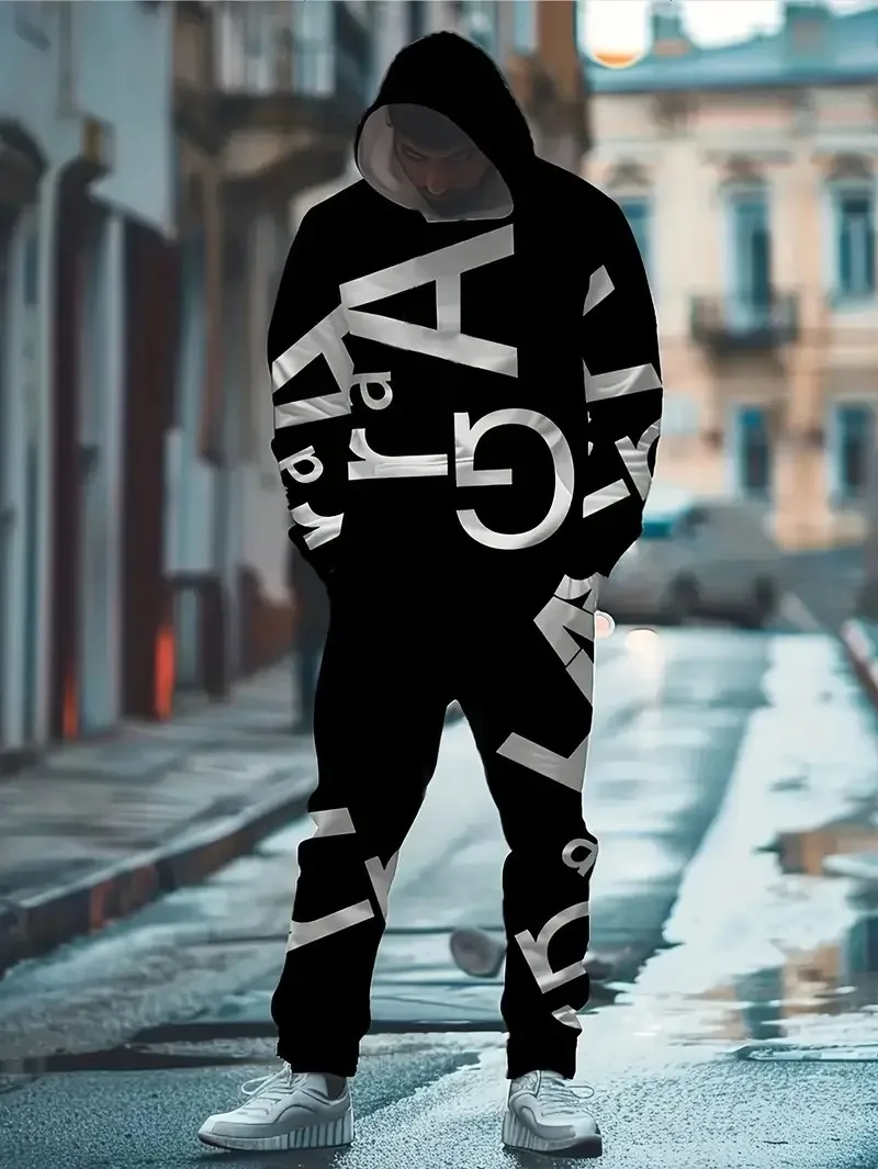 

The new men's set for Spring and Autumn 2025 features a casual fashionable soft and comfortable 3D pattern print