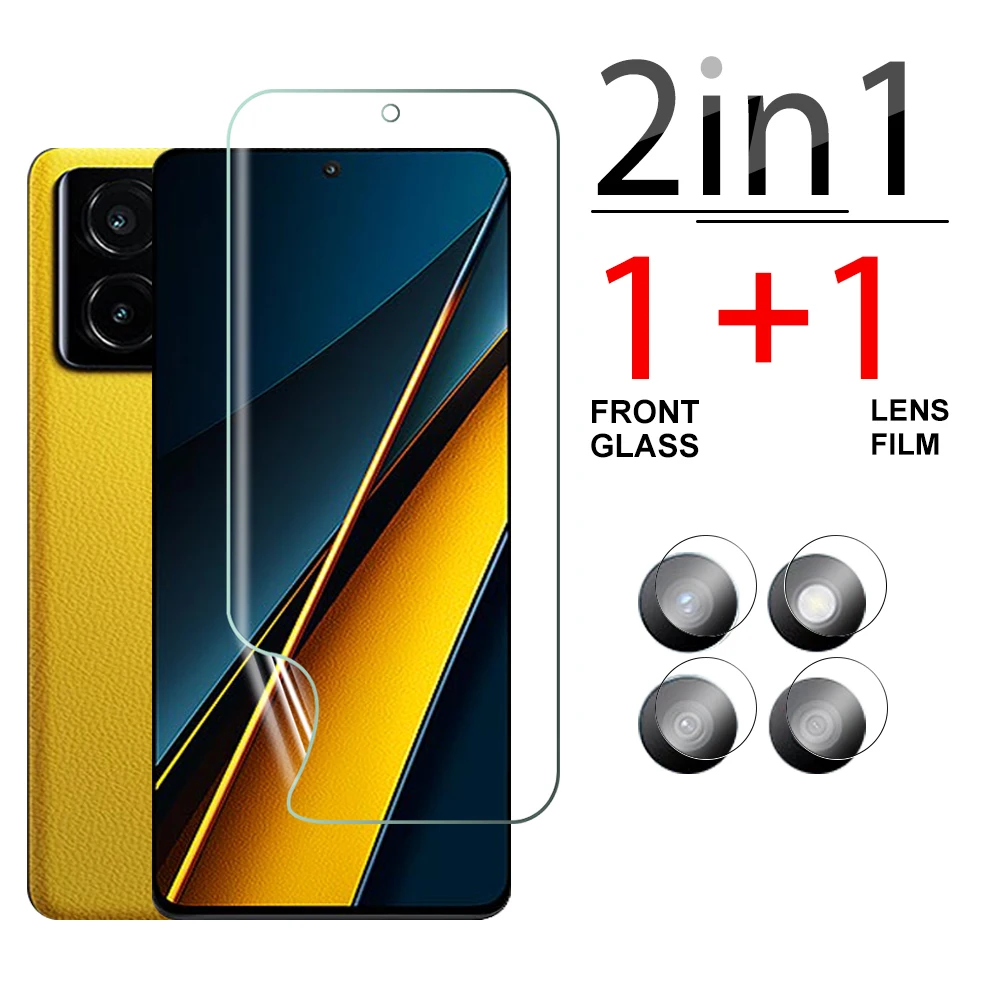 2in1 For Xiaomi Poco X6 Pro Camera Lens Protective Glass pocophone X6pro HD protective Film X 6pro 6.67 inches hydrogel film