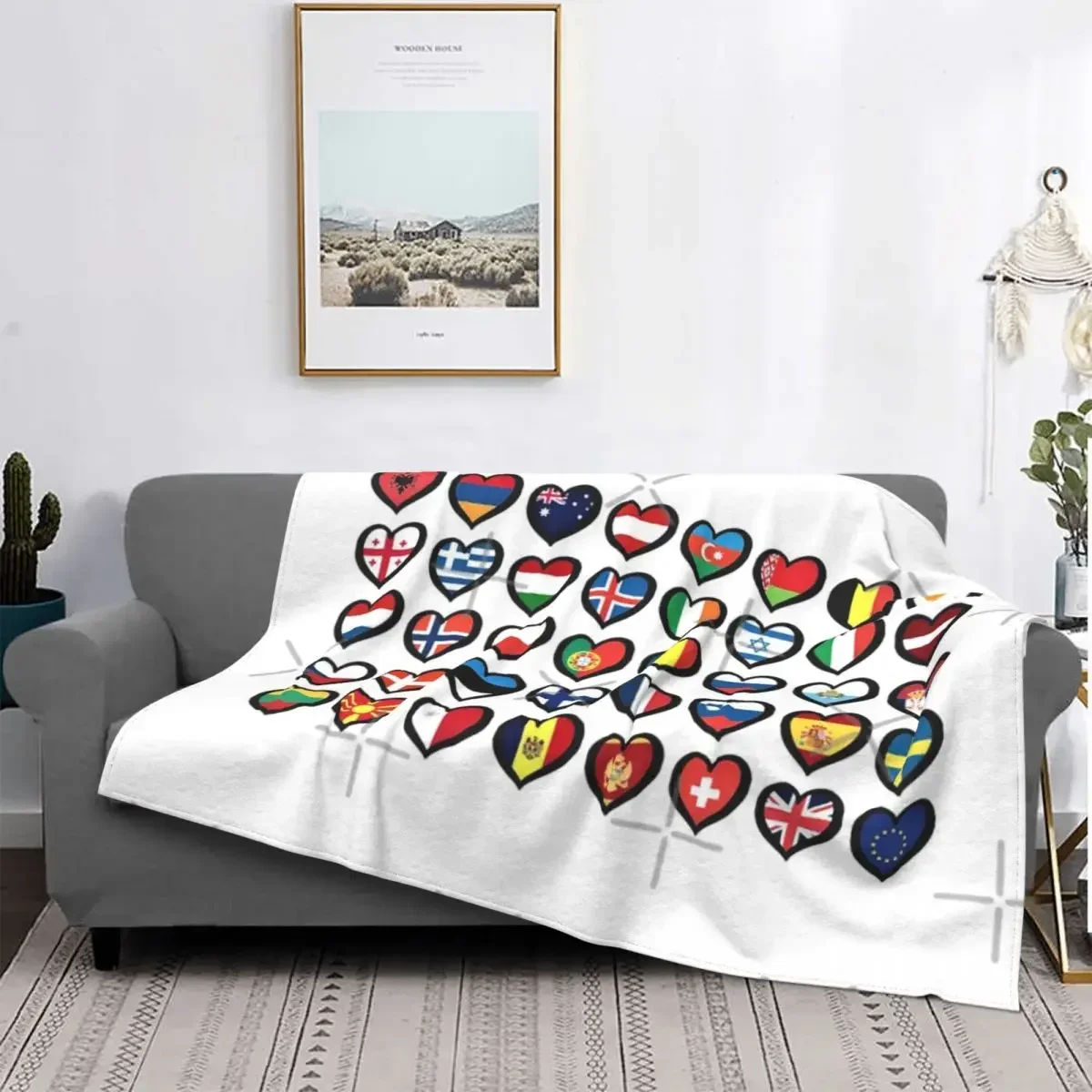 

Ebu Logo Eurovision Hearts European Blanket Bedspread Bed Plaid Duvets Beach Towel Sofa Blankets Plaids And Covers