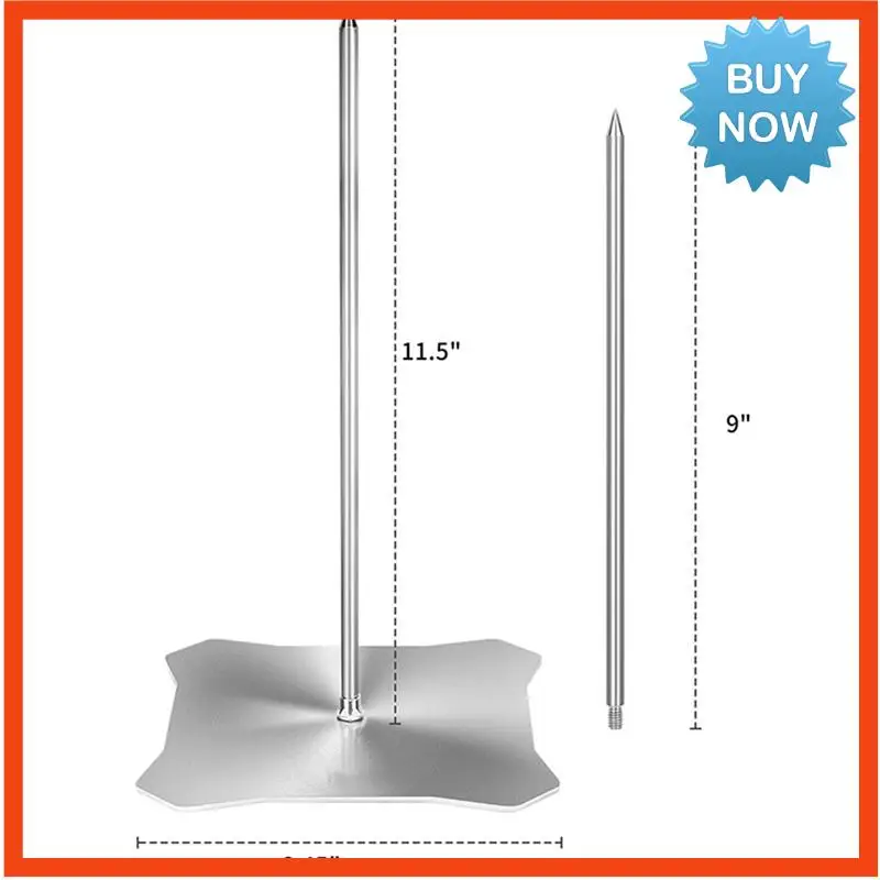 BISM Stainless Steel Vertical Meat Spit BBQ Skewer Stand For Enjoyable Indoor And Outdoor Grilling Experiences