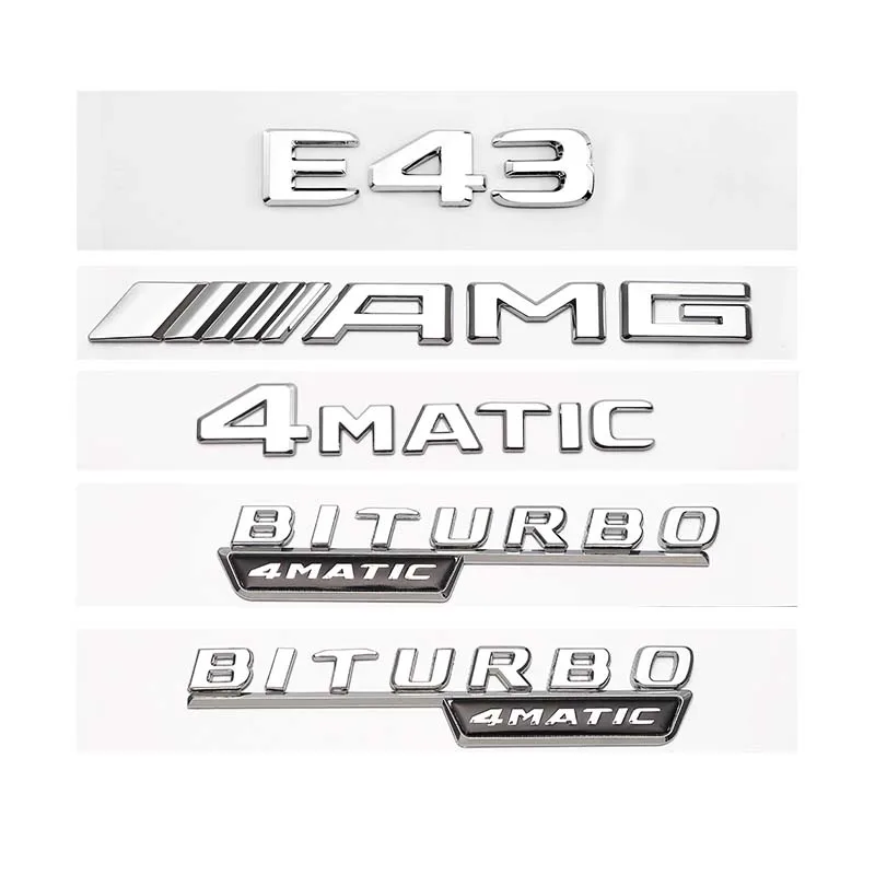 3D ABS Fender Side Sticker BITURBO 4MATIC AMG Rear Trunk Badge Star Emblem For Mercedes Benz E43 E43S W212 W213 Accessories