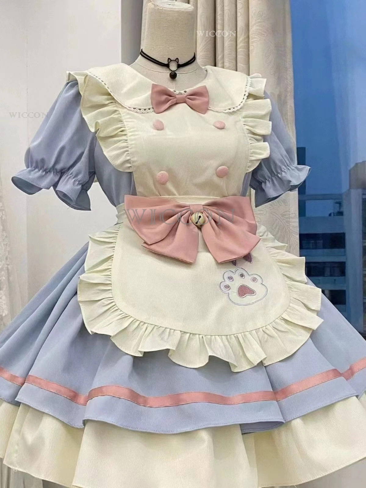 

Sailor Lolita Long Sleeve Maid Dress Cute Academy Style Uniform for Waitress Maid Party Costume