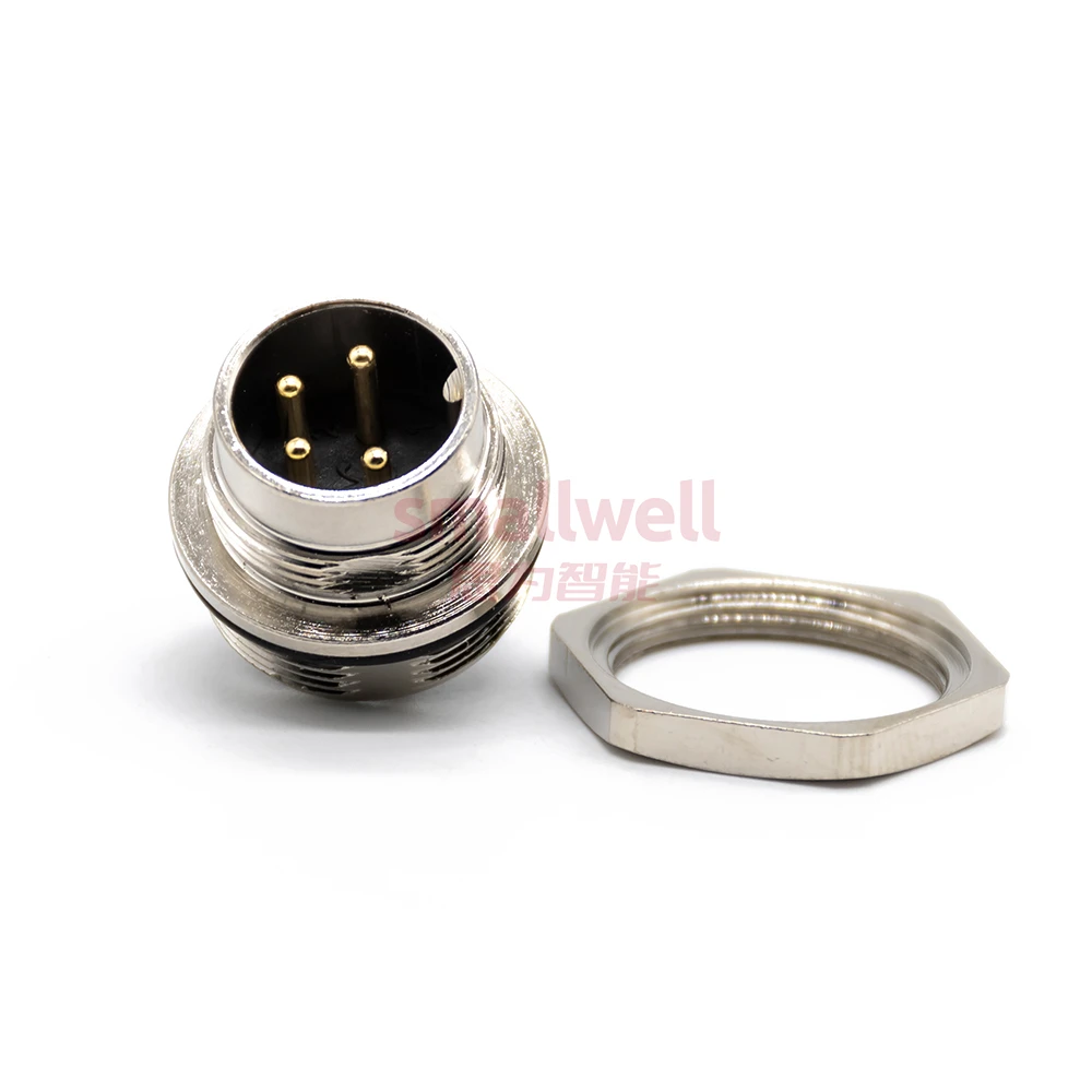 M16 4-core A-pin panel installation socket board after installation unshielded welding board size M18 × 0.75
