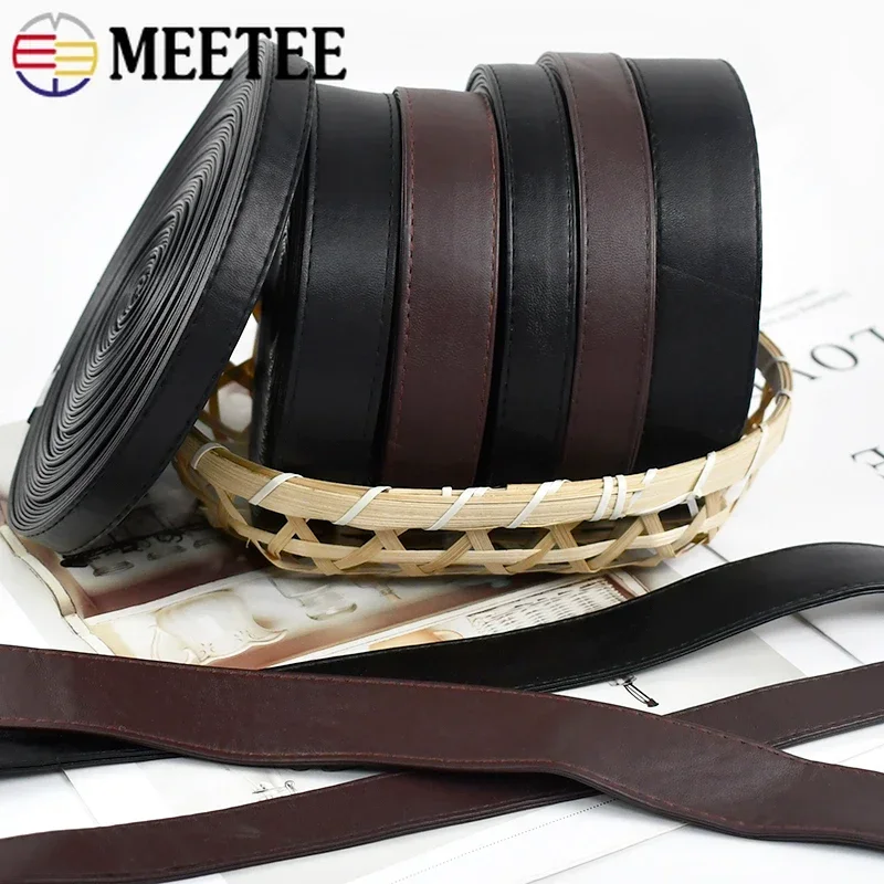 Meetee 5M 10-30mm PU Imitation Leather Cords Webbing Bags Strap String Ribbon Rope Necklace Bracelets Decoration Trims Accessory