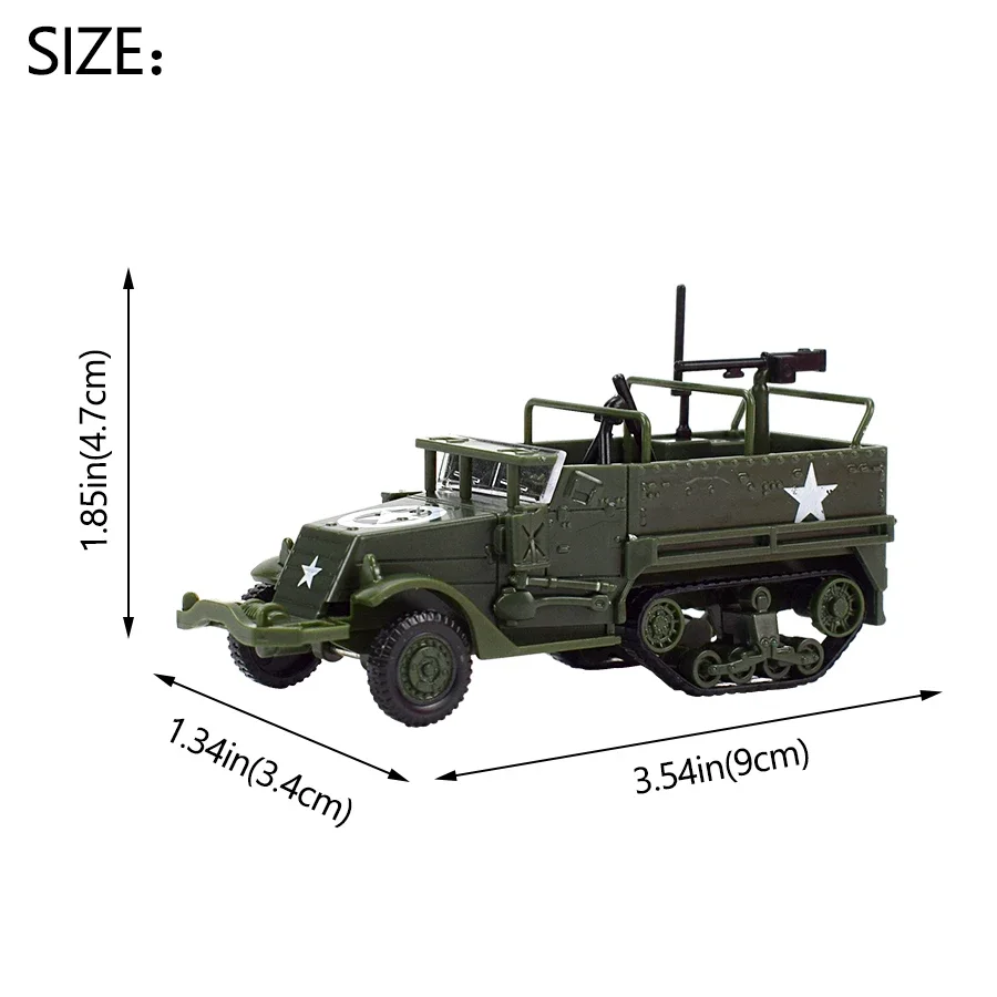 1/72 USA M3 Half-track Armored Personnel Carrier Plastic Assemble Tractor Military Vehicle 4D Building Model Kit Toy