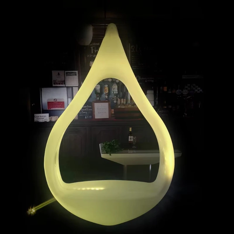 Hot Sale Novelty Shape Angel's Tears LED Lighting Swing Garden Plastic Free Standing Outdoor LED Lighting Swing Stool
