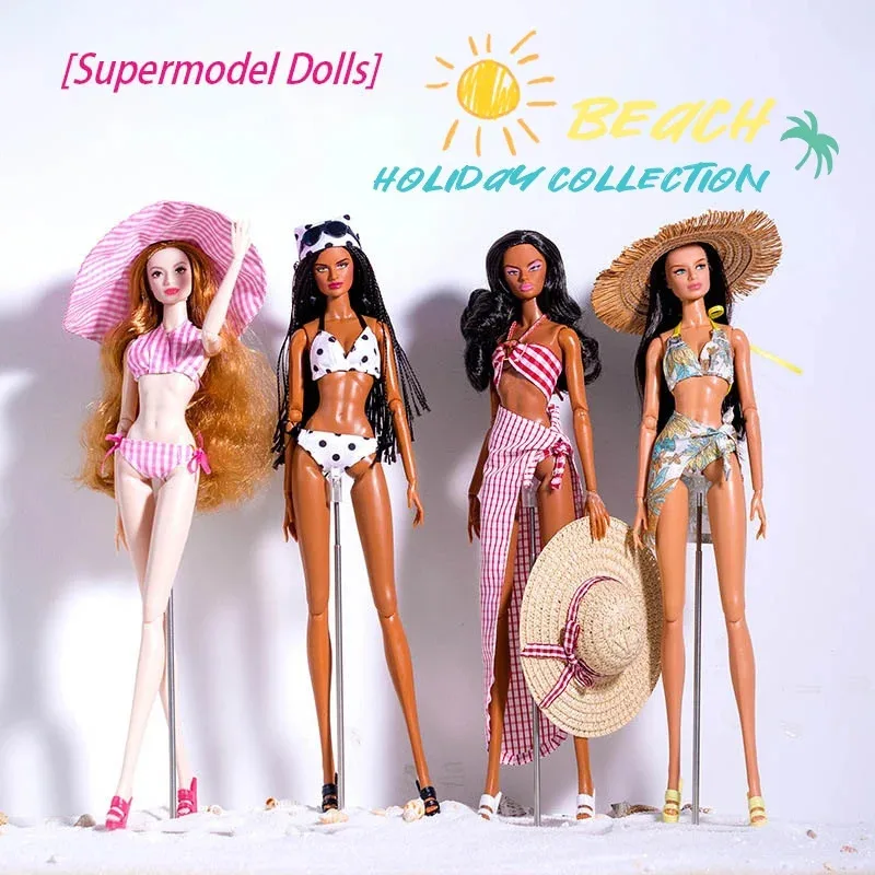 

1/6 Supermodel Doll Swimwear Accessories Fashion Sexy Beach Holiday Bikini Swimwear Set Pool Party Dress Up Clothe For 30cm Doll