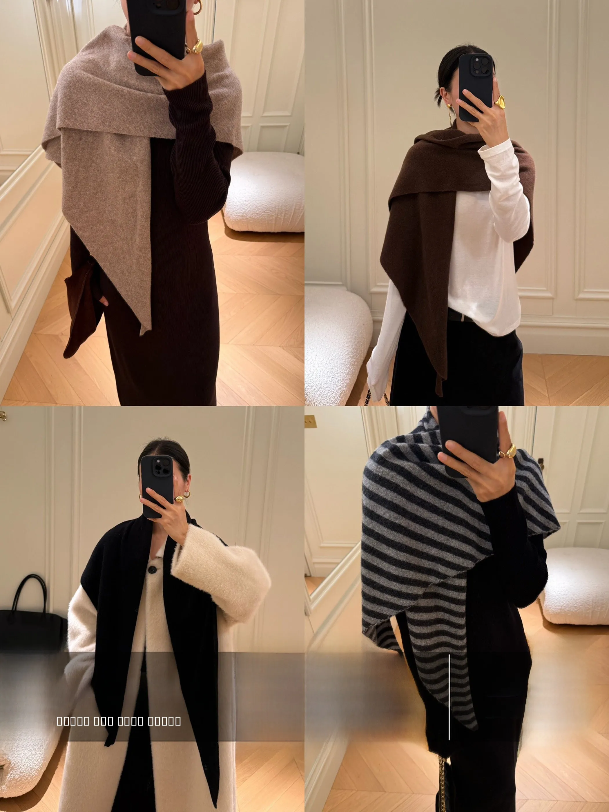 

DALII OFFICIAL Triangular Woolen Scarf oulder Wrap Multi-Color Loose Fit Versatile Casual Sle Women's Knittedwear