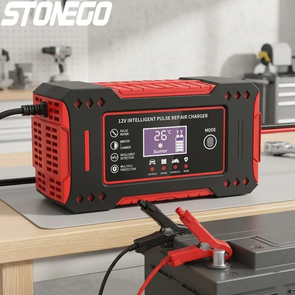 

12V 6A Smart Car Battery Charger for 12V 2AH to 100AH Batteries Suitable for Motorcycle Not for Lithium Batteries