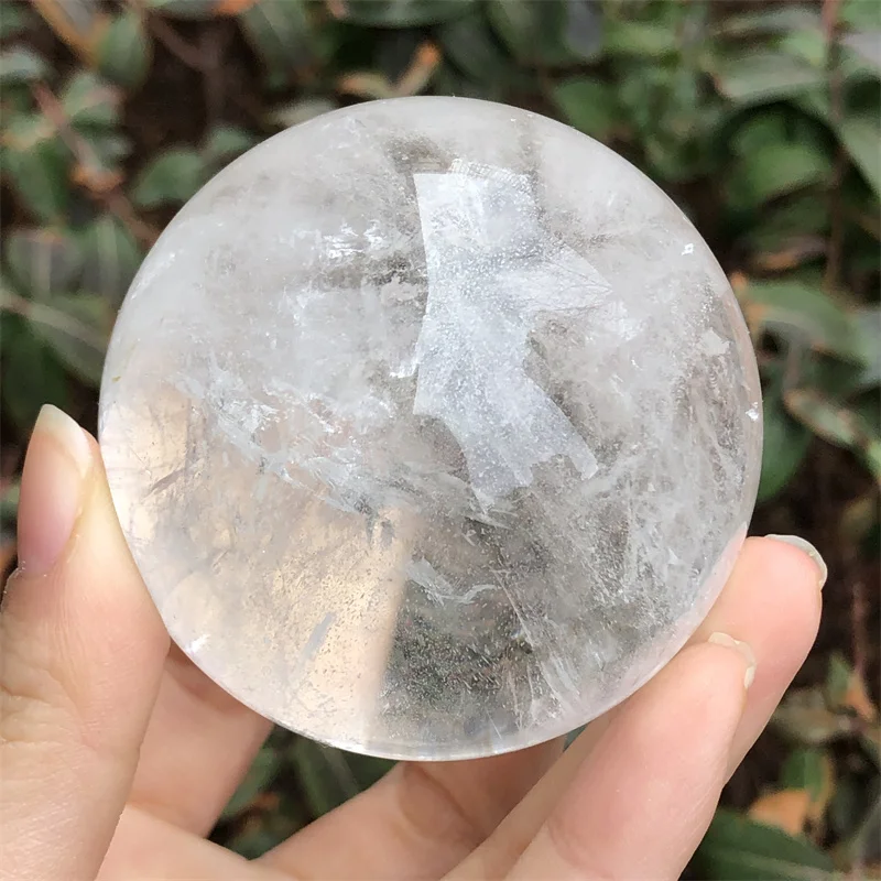 

6CM Natural Clear Quartz Sphere Healing Crystal Stone Room Decor Energy Halloween Decoration Witchcraft Gift 26mm