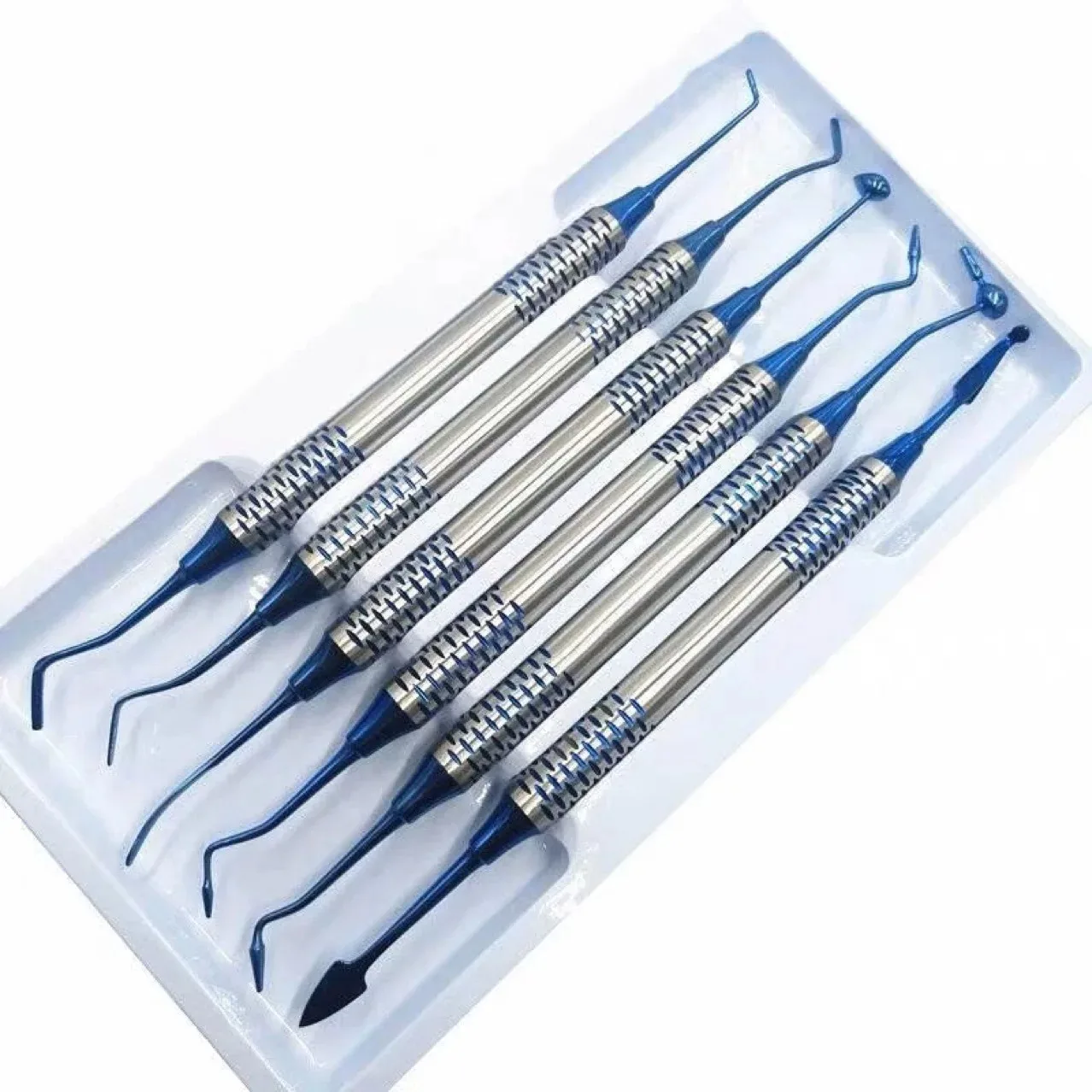 6Pcs Universal Dental Composite Resin Filling Kit Titanium Thick Handle Spatula Tools for Dental Restoration Dentistry Materials