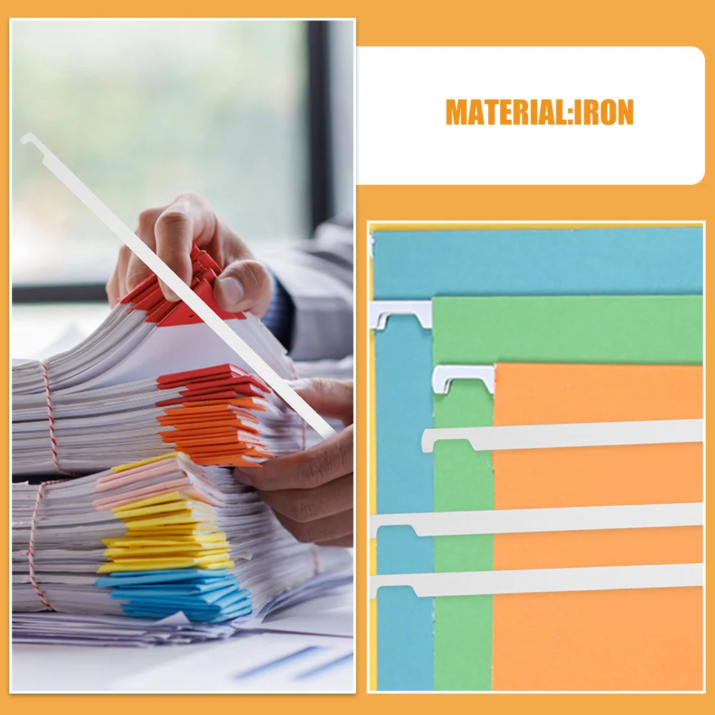 20pcs Hanging File Bars Metal Folder Rails For Office Home Wall Mount Document Organizer File Holder Storage Solution