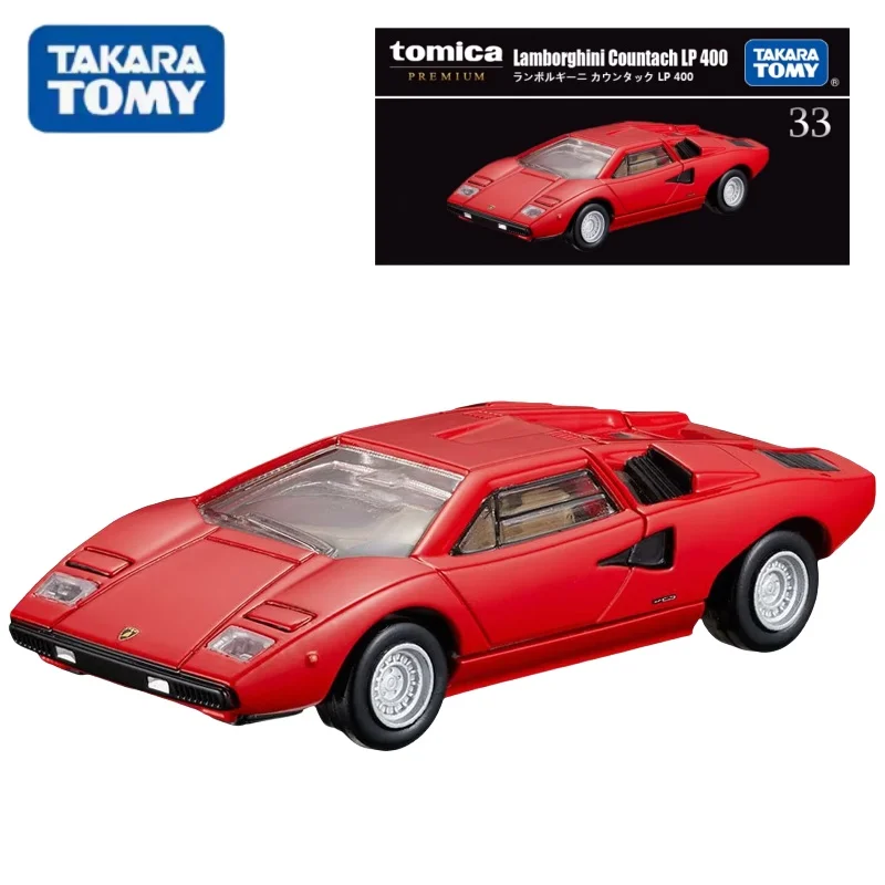 TAKARA TOMY 1:64 Flagship Black Box TP33 Lambokini Kontash LP400 sports car alloy compression miniature model, adult decoration