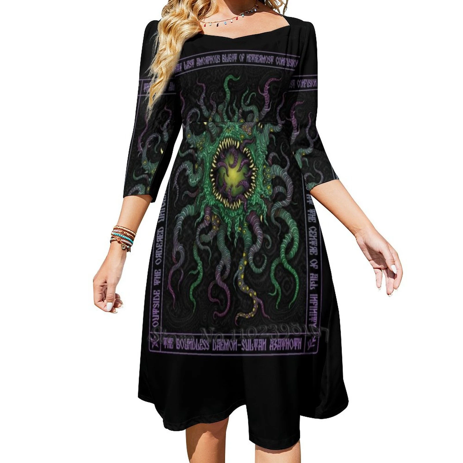 Azathoth Icon-Azhmodai 2020 Evening Party Dresses Midi Sexy Dress Female Sweet Dress Korean Hp Azathoth Nyarlathotep