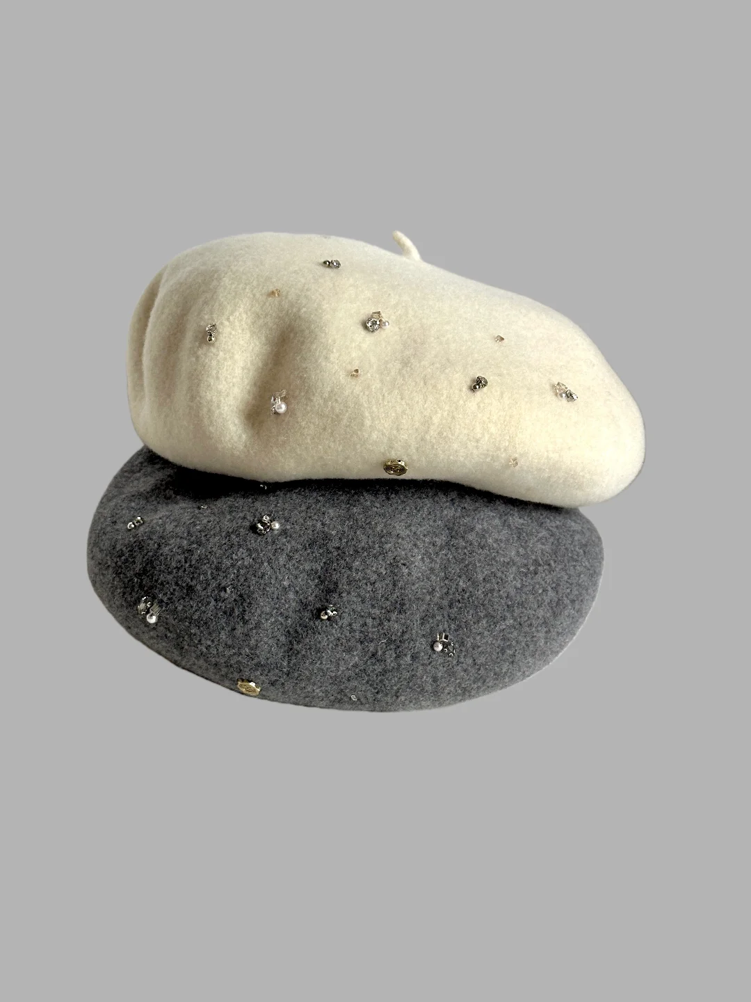 手作りのウールベレー帽-レディース-ヴィンテージスタイル-秋冬-大きめサイズ-ダイヤモンドデザイン-顔痩せ効果-ファッションアクセサリー